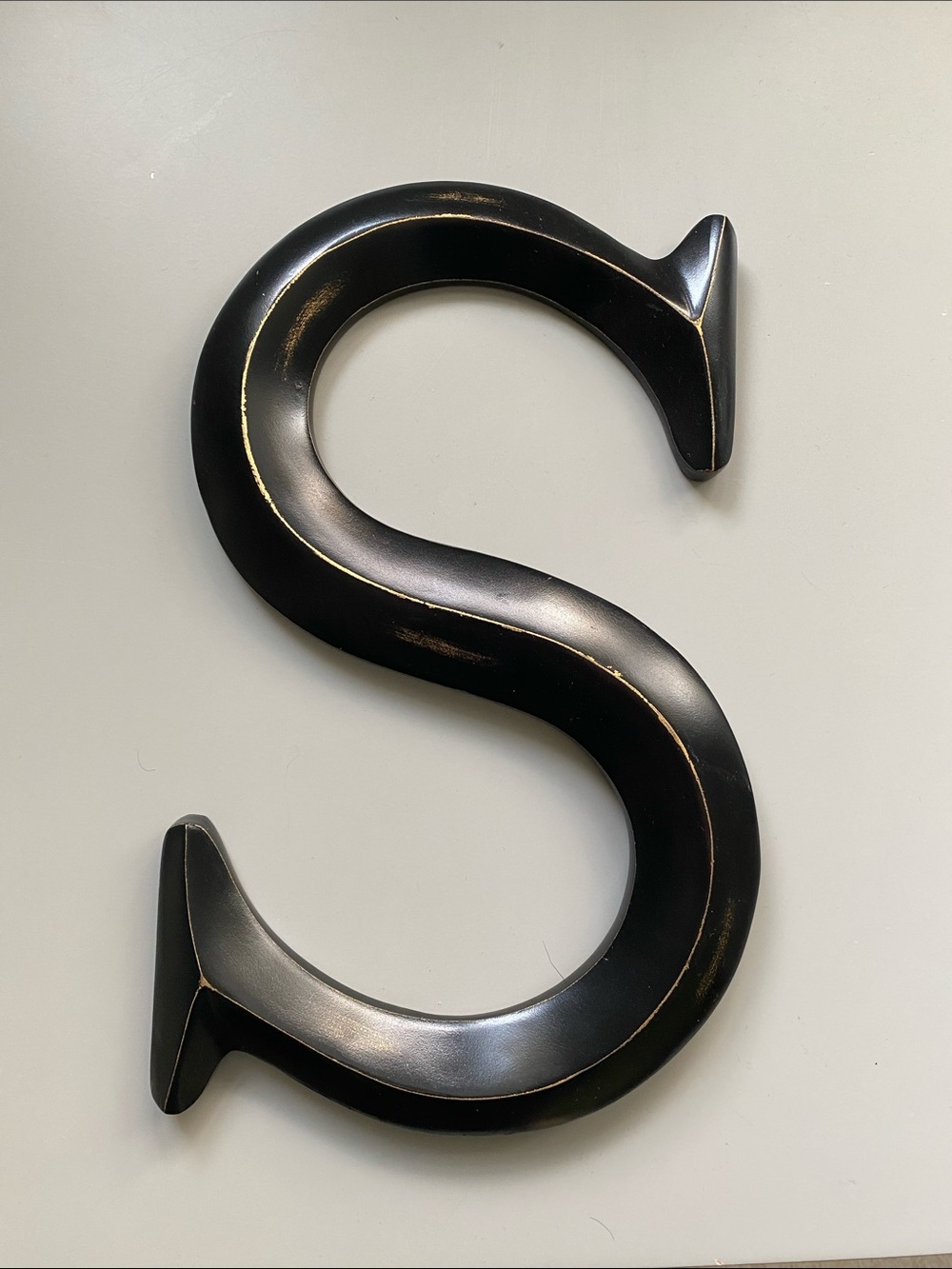 Decorative Black Letter "S" Wall Accent